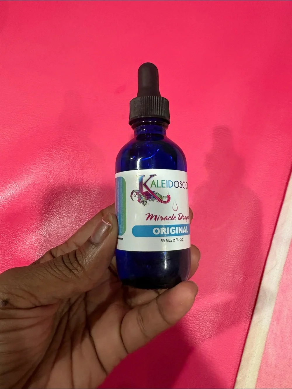 Kaleidosco Miracle Drops Original - Blue Glass Dropper Bottle